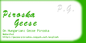 piroska gecse business card